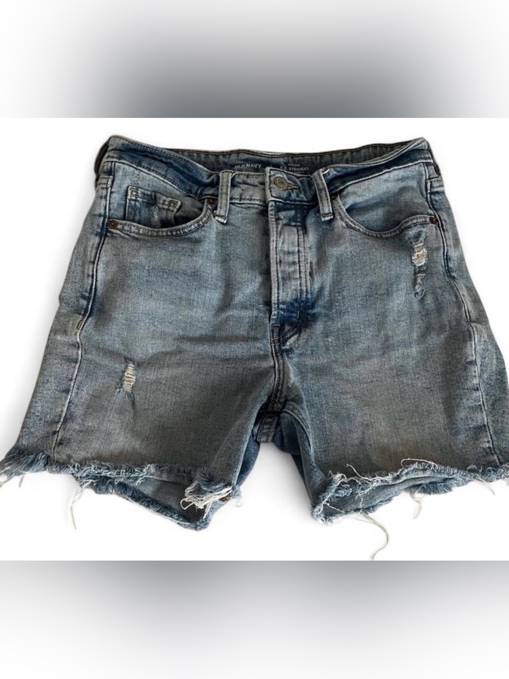 Old Navy High Rise Denim Shorts | Distressed Light Wash | Size 6
